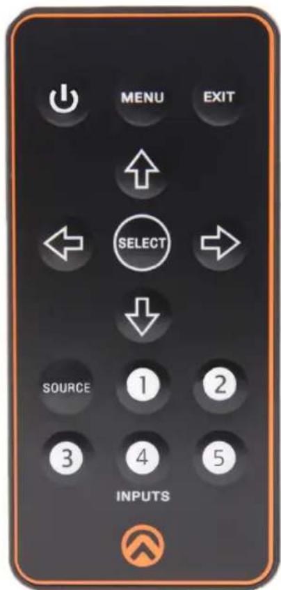MENU EXIT SELECT SOURCE 1 2 3 4 5 INPUTS