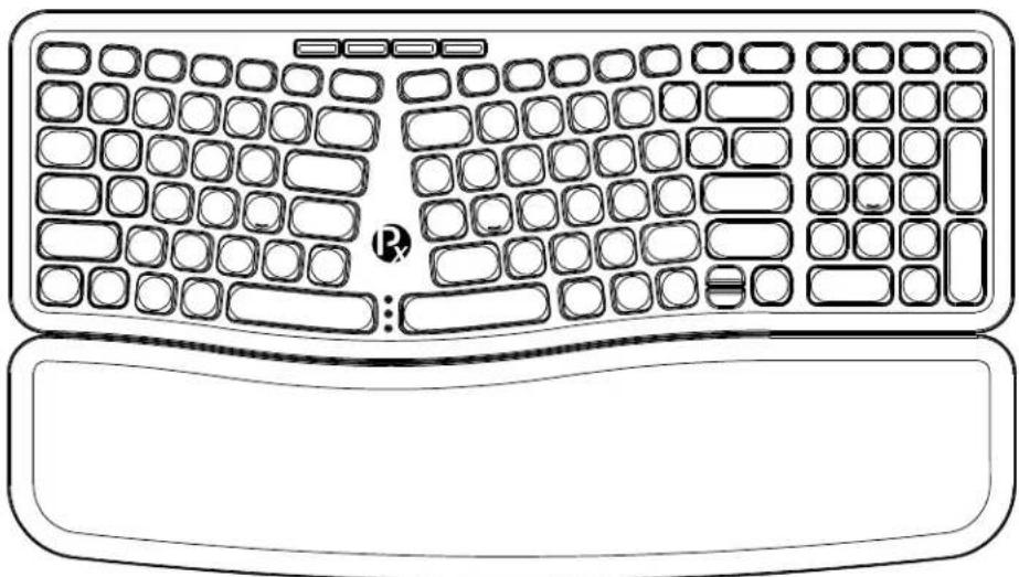 Perixx PERIBOARD-636 - Wireless Compact Membrane Ergonomic Split Keyboard - 1