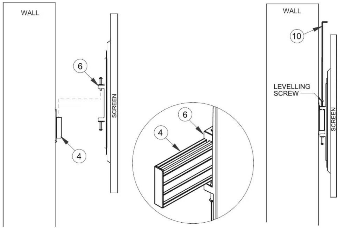 WALL 6 4 SCREEN 6 4 WALL 10 LEVELLING SCREW SCREEN
