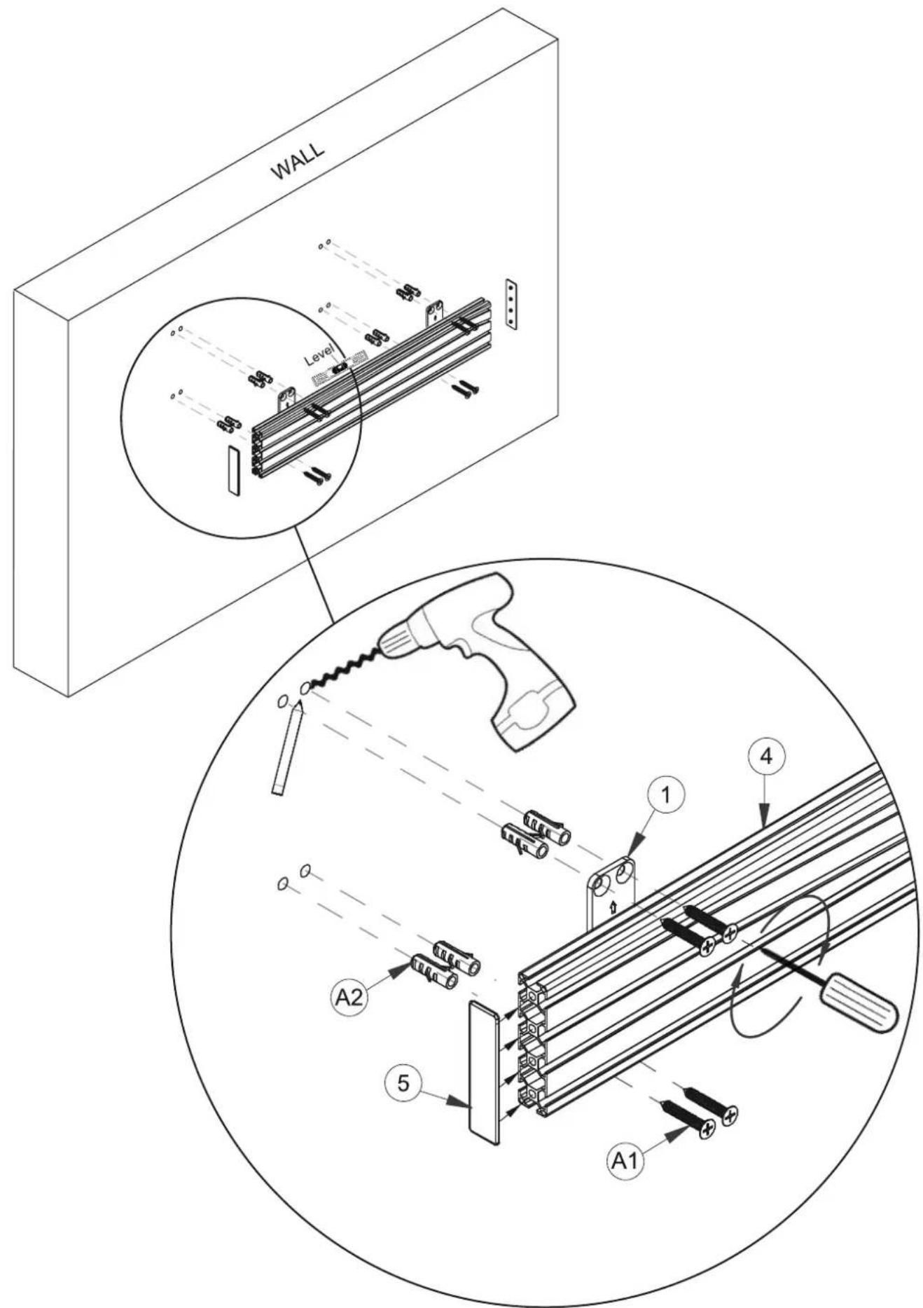 WALL Level A2 5 A1 1 4