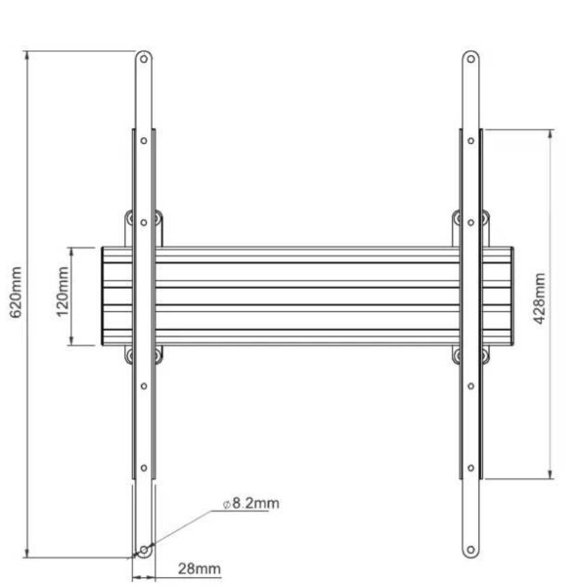 620mm 120mm 428mm Ø8.2mm 28mm