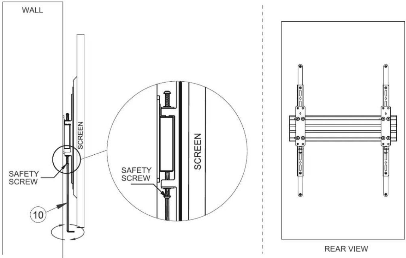 WALL SAFETY SCREW 10 SCREEN SAFETY SCREW SCREEN REAR VIEW