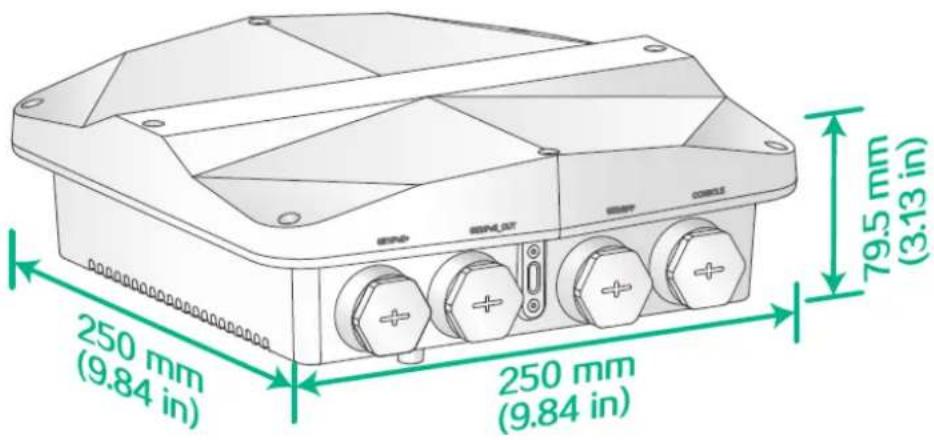 250 mm (9.84 in) 250 mm (9.84 in) 79.5 mm (3:13 in)