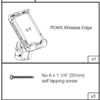 ROKK Wireless Edge x1 No 6 x 1 1/4" (32mm) self tapping screw x3