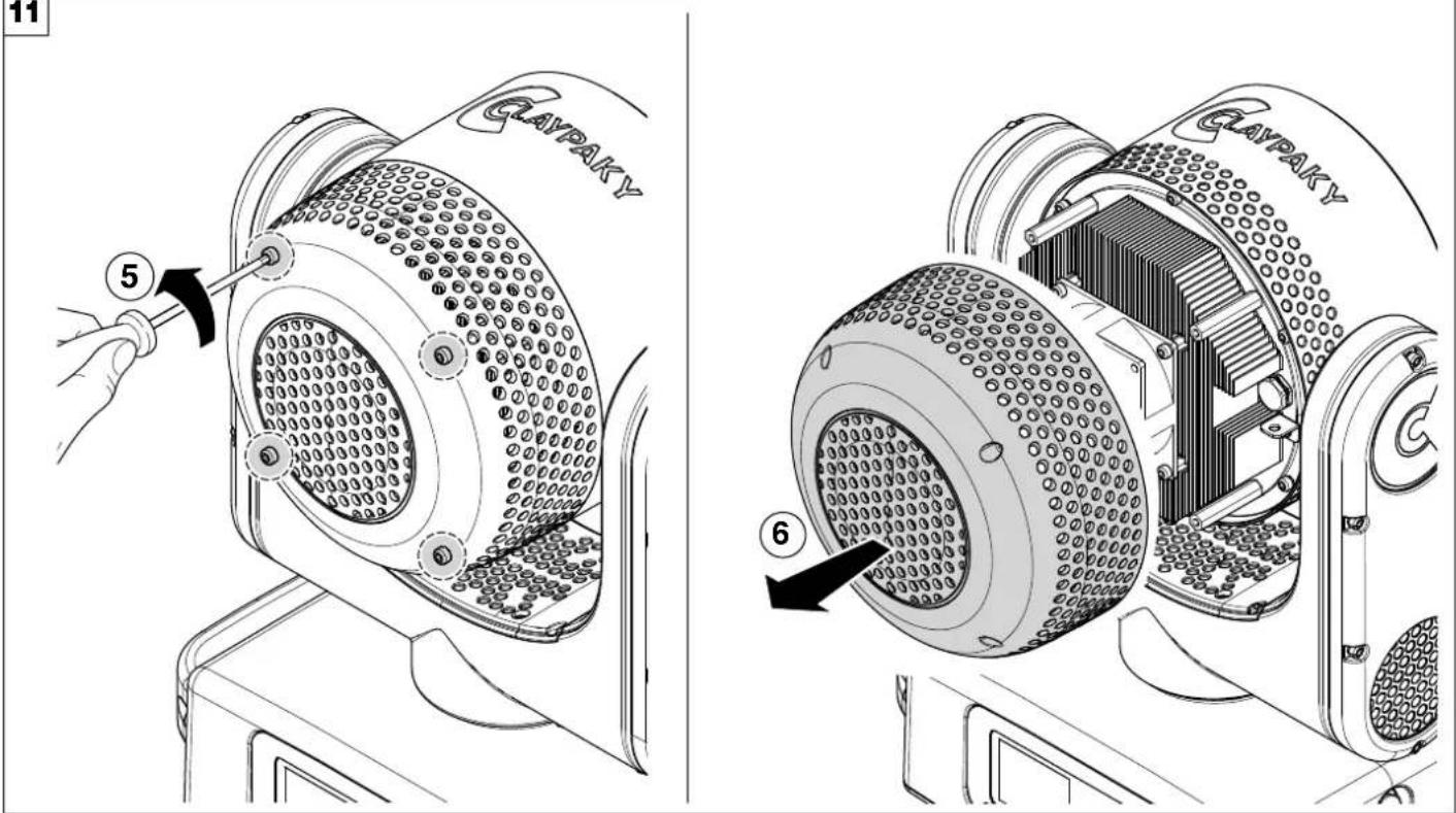 Claypaky Mini-B Sparky Aqua - Cleaning the lenses - 7