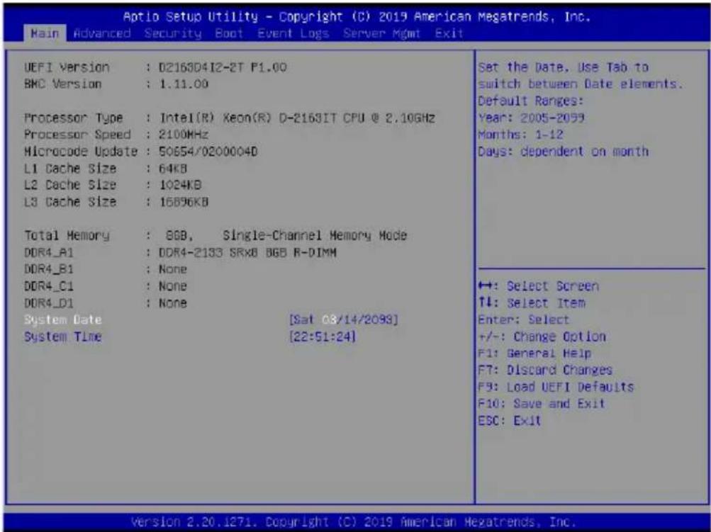 ASROCK Rack D2163D4I2-2T - Main Screen - 1