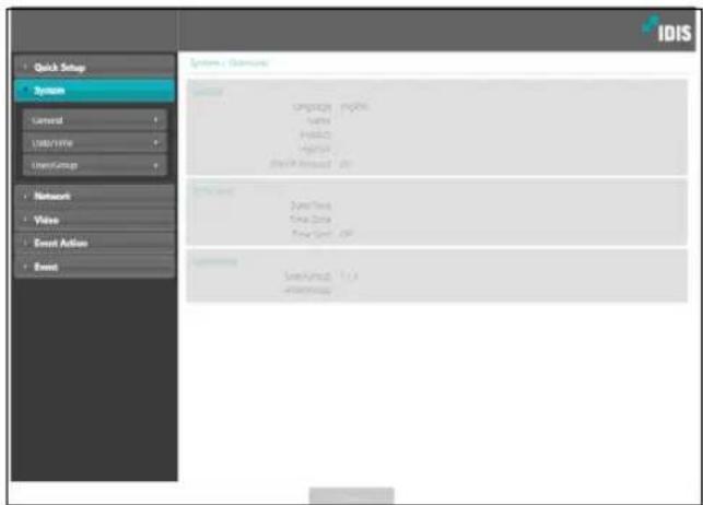Quick Setup System General Internet EventGroups Network Video Event Action Event Systems - Options Language: green Name: Product: Application: Data/Network: iOS Speed Time Time Data Time Start: OFF Speed Units: 1.0x Event Groups: 1.0x