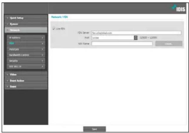 IDIS Network / FDN Use FDN FEN Server: fen.cdcglobal.com Port: 100mm FEN Name: Delete Save