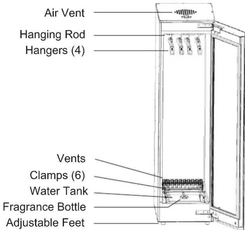 Air Vent Hanging Rod Hangers (4) Vents Clamps (6) Water Tank Fragrance Bottle Adjustable Feet