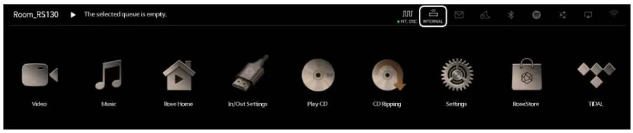 Room_RS130 ▶ The selected queue is empty. Video Music Rose Home In/Out Settings Play CD CD Ripping Settings RoseStore TIDAL