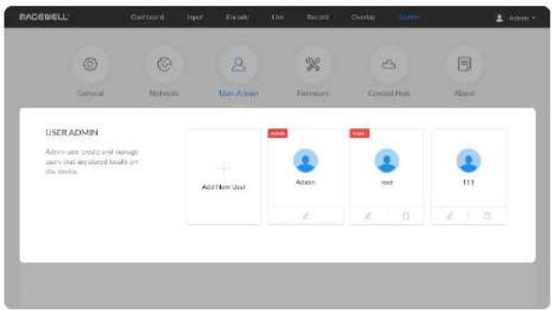 RACERWELL Command NetApps User Admin Access Control Help About USER ADMIN Admin and create and manage users that are stored results on the apps. Add Now User Add Add Add 111
