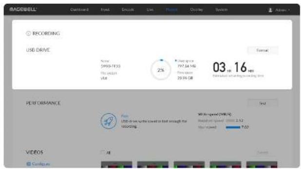 RAGOBELL Copyright Input Display List Print Overlay System ACI-10 BECOORDING USD DRIVE Name: 5995-FDD File size: 2.4 GB 2% Deep space: 797.26 MB Free space: 29.90 GB 03 H= 16 MB Performance Pass USD drive with speed to test through for recording Width-speed (MP/s) Maximum speed (W/m): 2.5 L Max speed: 7.00 Videos Configure an Video