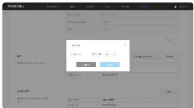 RACEWELL Outboard View Delete Up Order Options Add Apply Network name: pcp@10.0.01 Network password: 10.05.01 URL: pcp@10.0.01 USB NET IP address: 192.168... 96... 1 Change packets... Delete Select dial: 2542553550 USB NET Settings in (Shorter at 192) NET: Up Rate High Speed Pcs/100%: 192.168-96.1