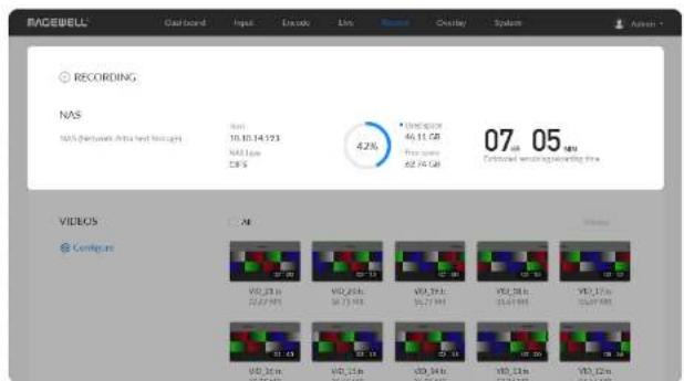 RACEBELL® Gazard Input Encode Live Console System Recording NAS NAS Network Atlas Net Transcript 10.10.14 123 NAS Type CBS 42% Unidpoint 46.11.08 Free space 62.74.08 07:05 05:00 Video set at https://www.racebcell.org/ VOC_23 (x) 22/27/08 VOC_25 (x) 26/13/08 VOC_29 (x) 30/27/08 VOC_30 (x) 33/01/08 VOC_31 (x) 35/07/08 VOC_32 (x) 36/12/08 VOC_33 (x) 39/04/08 VOC_34 (x) 40/12/08 VOC_35 (x) 41/12/08