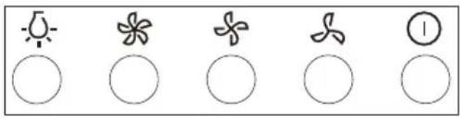 Five simple line drawings with sun, flower, propeller, leaf, and circle symbols, each paired with an empty circle below.