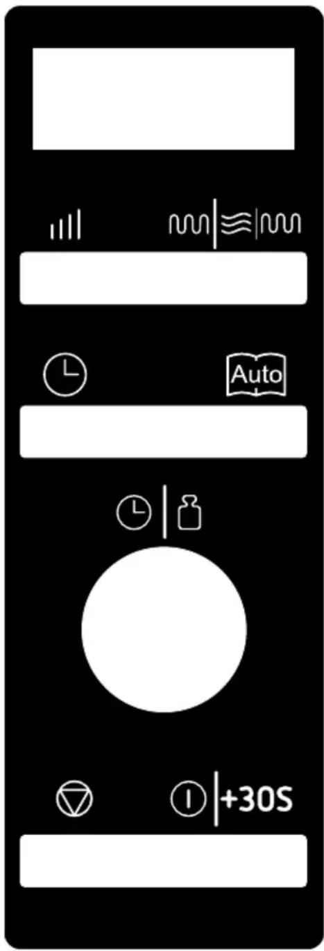 Camera control panel interface with display, audio/real-time icons, and status indicators
