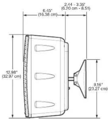 6.45' (16.38 cm) 2.44 - 3.35' (6.20 cm - 6.51) 12.98' (32.97 cm) 9.16' (23.27 cm)
