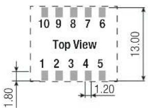 10 9 8 7 6 Top View 1 2 3 4 5 1.80 1.20 13.00