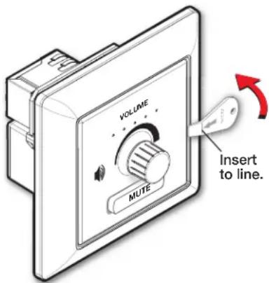 VOLUME MUTE Insert to line.