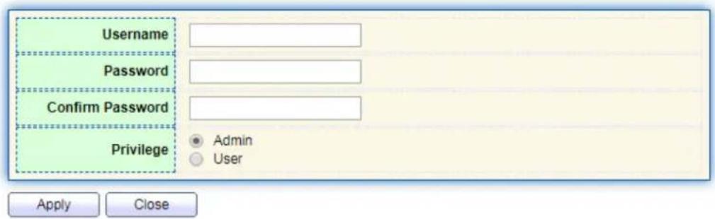 AIRLIVE WEB-10TX408 - User Account - 2