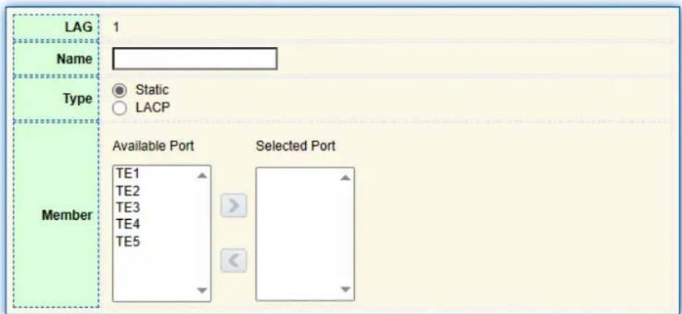 AIRLIVE WEB-10TX408 - Edit Link Aggregation Group - 1