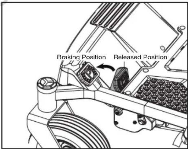 Victa E-ZTR 2692062 - To set the parking brake: - 1