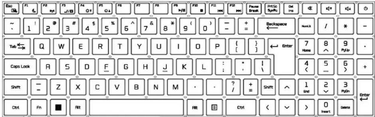 Esc F1 F2 F3 F4 F5 F6 F7 F8 F9 F10 F11 F12 Pause Break PrtSc SysRq Del Ins ✓ ✓✓ ✓↓ ~ 1 ! 2 @ 3 # 4 $ 5 % 6 ^ 7 & 8 * 9 ( ) - + = Backspace ←← NomLk / * - Tab ←→ Q W E R T Y U I O P { } ← Enter 7 Home 8 ^ 9 PyUp . Caps Lock A S D F G H J K L : : : | 4 < 5 > + Shift - Z X C V B N M · · ? / + = Shift ^ 1 End 2 ✓ 3 PgOn Enter Ctrl Fn Alt Ctrl < ✓ > 0 Insert Delete