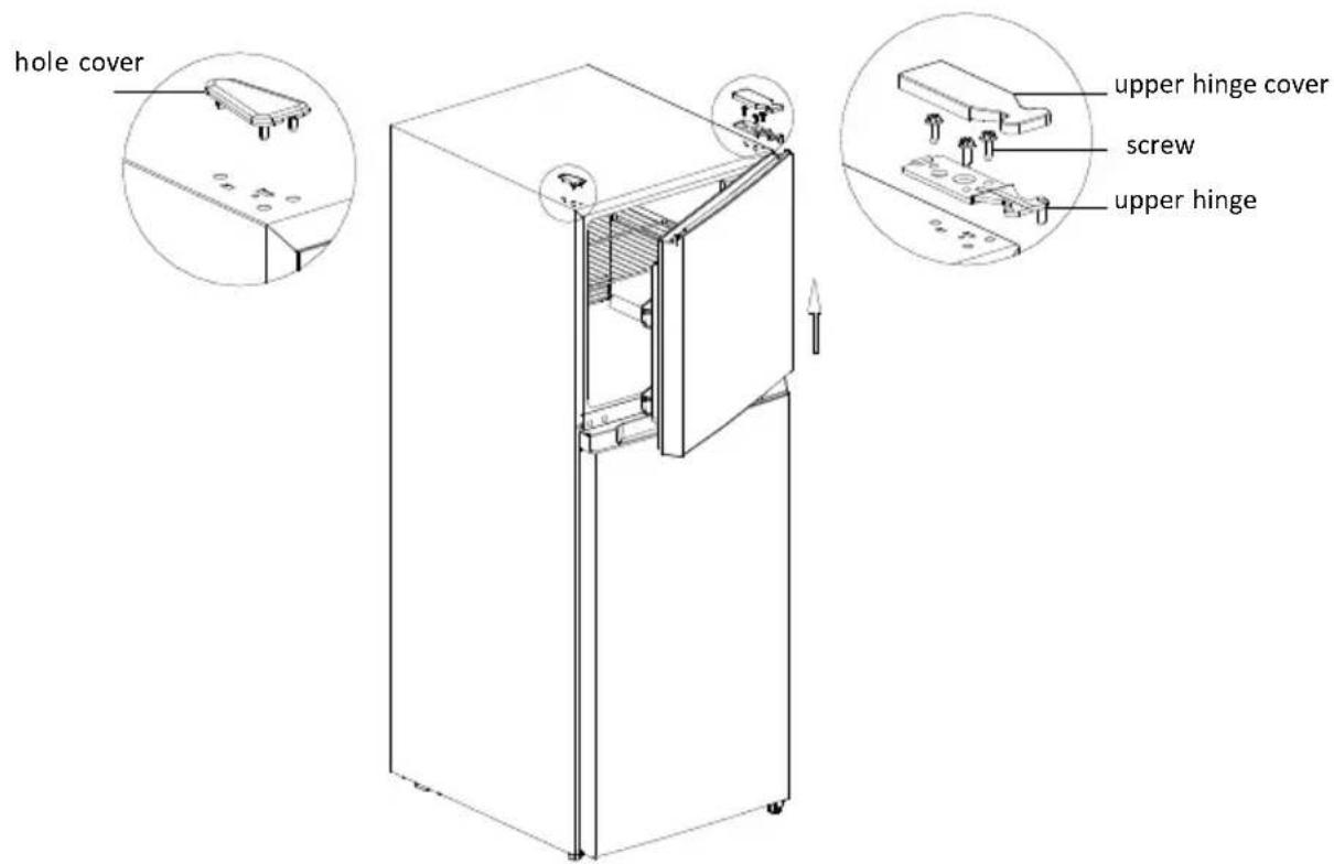 hole cover upper hinge cover screw upper hinge