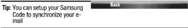 SAMSUNG Code - Set up e-mail - 2