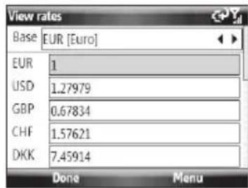 SAMSUNG Code - Currency — Reviewing/Editing Exchange Rates - 1