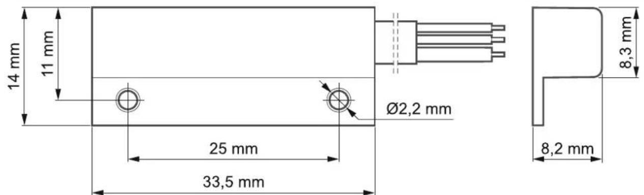 14 mm 11 mm Ø2,2 mm 25 mm 33,5 mm 8,3 mm 8,2 mm