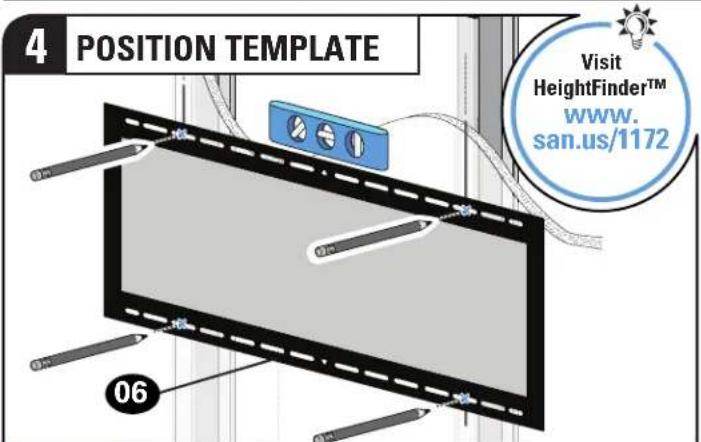 4 POSITION TEMPLATE Visit HeightFinder™ www. san.us/1172 06