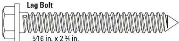 Lag Bolt 5/16 in. x 2 ¾ in.