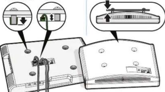 Diagram showing device connection with labeled parts and annotations, including a close-up of a device with ports and connectors.