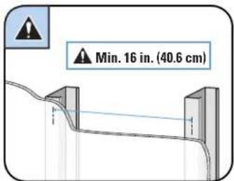 Min. 16 in. (40.6 cm)