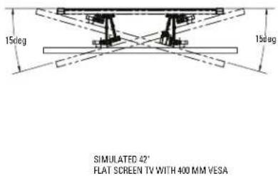 15deg 15deg SIMULATED 42° FLAT SCREEN TV WITH 400 MM VESA