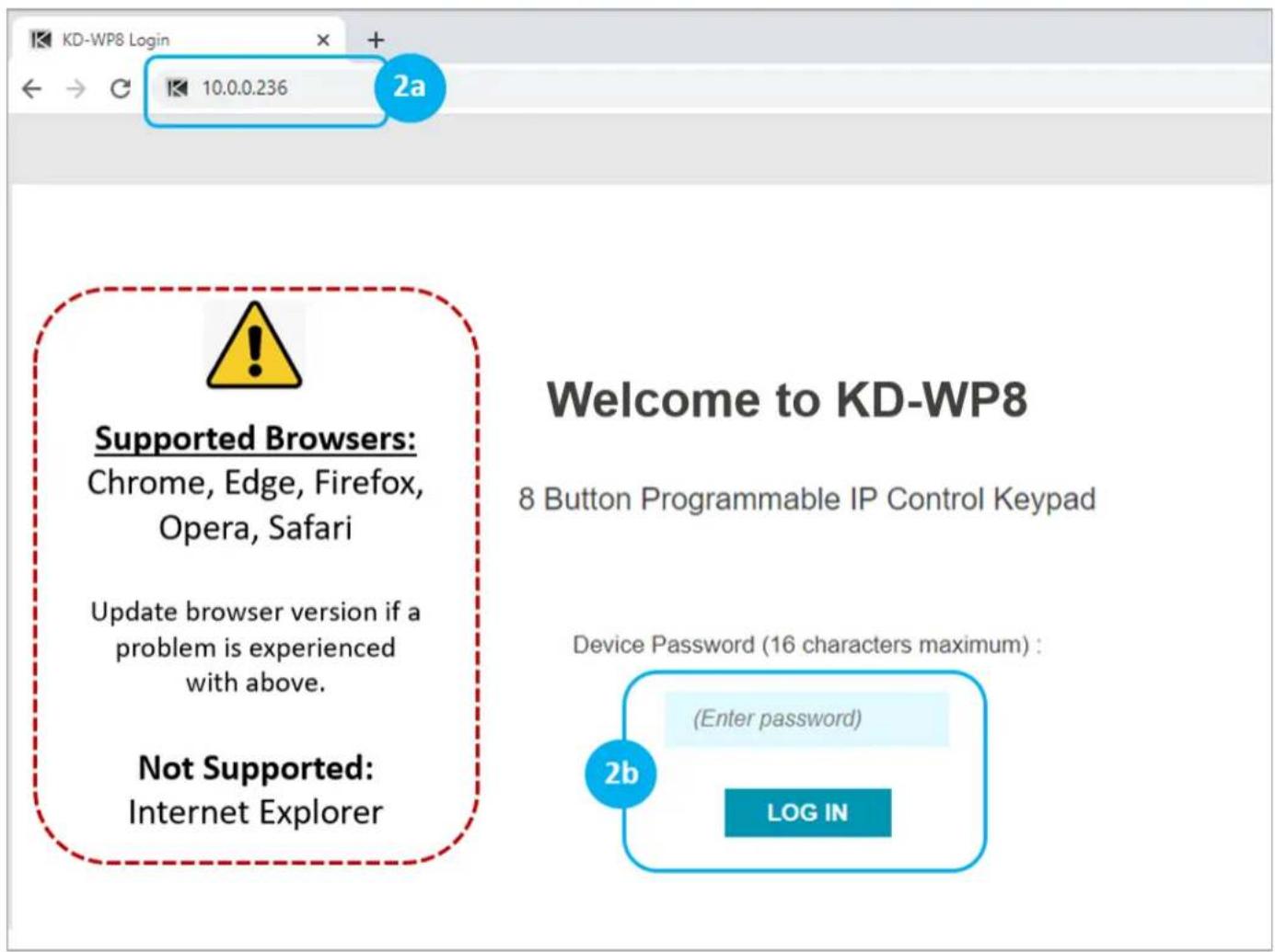 Key Digital KD-WP8-3 - Connect to KD-WP8-3 via LAN with web UI. - 2