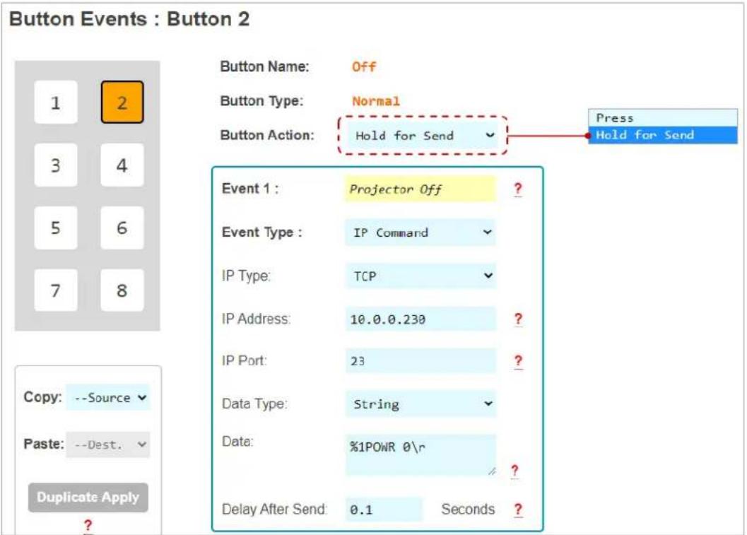 Key Digital KD-WP8-3 - Example 3: Hold for Send. - 2