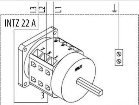 Soler & Palau ILHB-ILHT ECOWATT - Wiring of version with INTZ safety switch 1V22 - 1