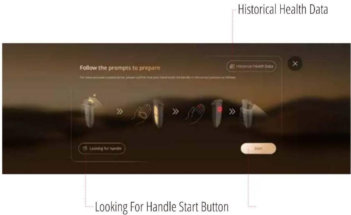 Historical Health Data Follow the prompts to prepare Historical Health Data Looking for Handle Start Button Looking For Handle Start Button