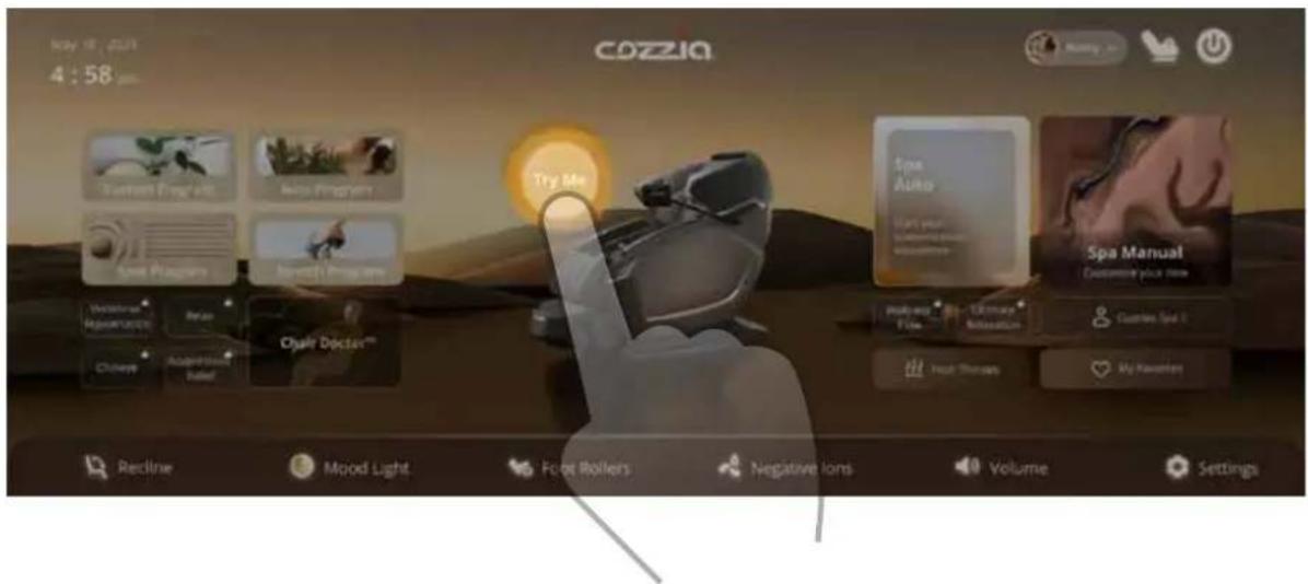 COZZIA Recline Mood Light Foot Rollers Negative ions Volume Settings