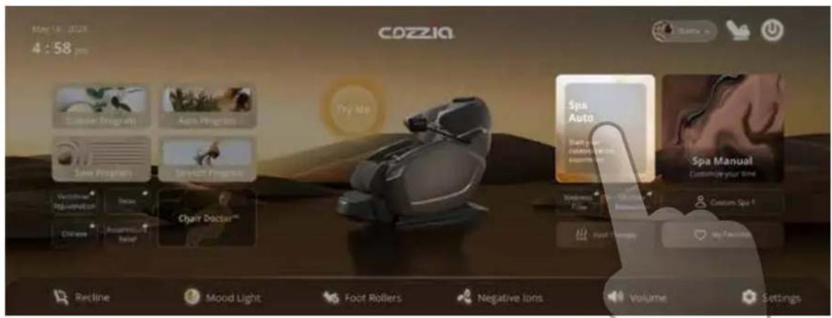 COZZIA 4:58 pm Recline Mood Light Foot Rollers Negative Ions Volume Settings