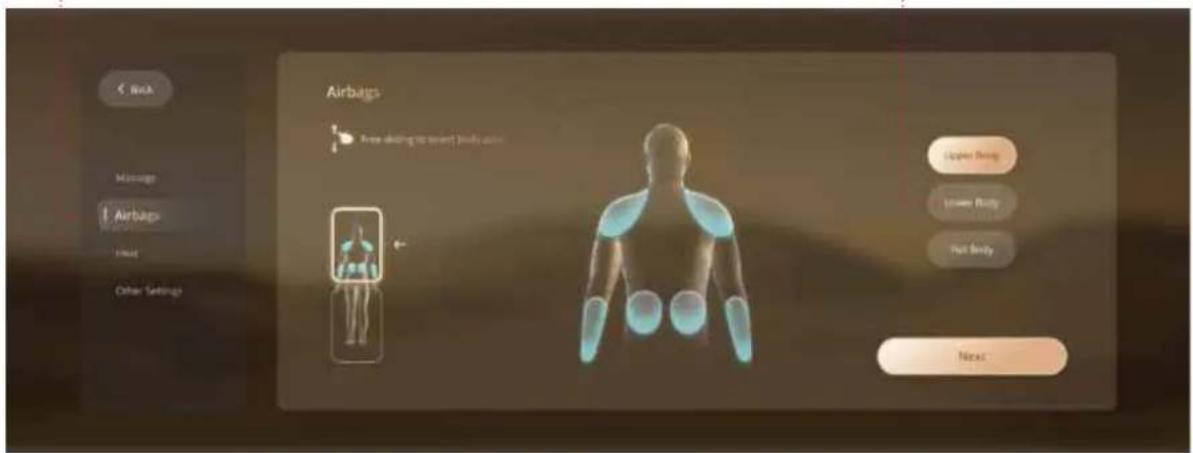 Airbags Free calling to next body arm Upper Body Lower Body Not Body Next