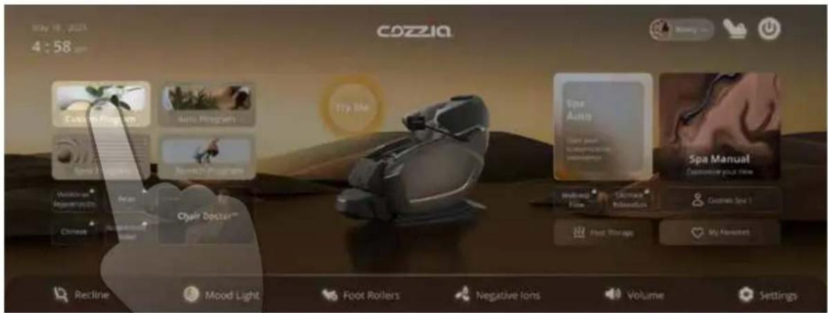 May 18, 2021 4:58 COZZIA Recline Mood Light Foot Rollers Negative Ions Volume Settings