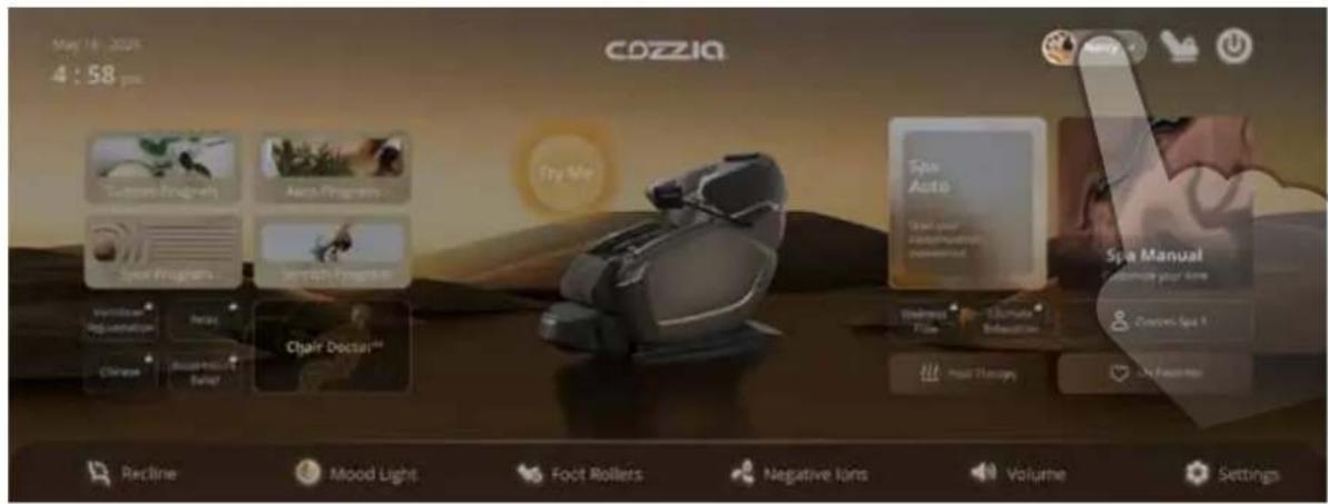 May 18 2021 4:58 pm COZZIA Lemon Program Asia Program Sport Programs Jetech Flying Kit Chair Doctor Spa Auto Travel your sawarmian demonised Spa Manual Promote your time Overpass Spa X Mood Light Foot Rollers Negative Ions Volume Settings