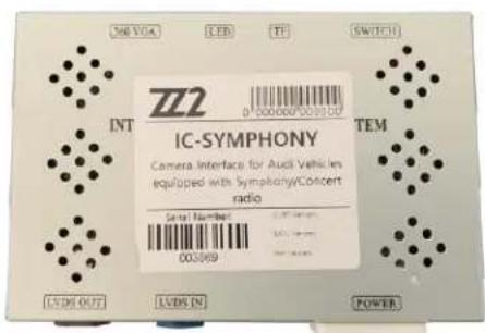 SAY VGA LED TP SWITCH INT IC-SYMPHONY Camera Interface for Audi Vehicles equipped with Symphony/Concert radio Serial Number: 003669 LVID OUT LVID IN POWER