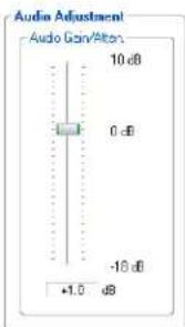 Audio Adjustment Audio Gain/Aiton 10 dB 0 dB -15 dB +1.0 dB