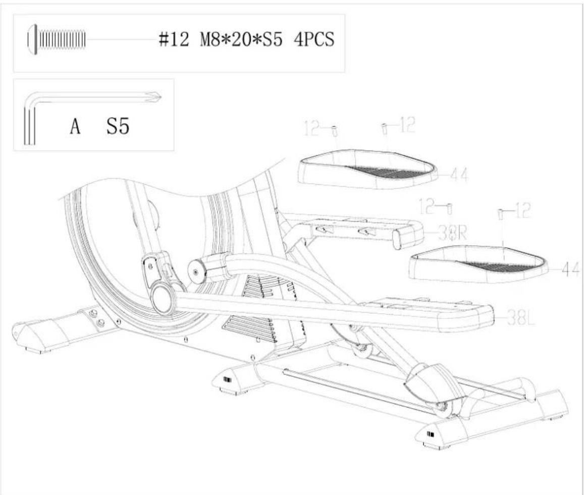 #12 M8*20*S5 4PCS A S5 12 12 44 12 38R 12 44 38L