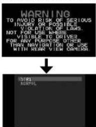 WARNING TO AVOID RISK OF SERIOUS INJURY OR POSSIBLE VOLATION OF LAWS. NOT FOR USE WHERE VISIBLE TO DRIVE? FOR ANY PURPOSE OTHER THAT NAVIGATION OR USE WITH NEAR VIEW CAMERA NOVER NOVER