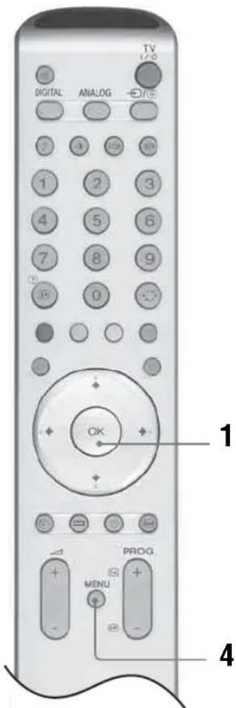 TV DIGITAL ANALOG 1 2 3 4 5 6 7 8 9 0 OK PROG MENU 4